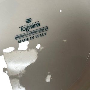 Vintage Tognana Round Dessert Plate‎ Flush Mount White Italy 10 1/2"